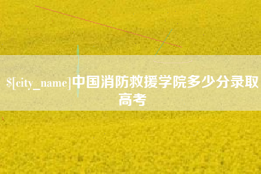 睢县中国消防救援学院多少分录取高考