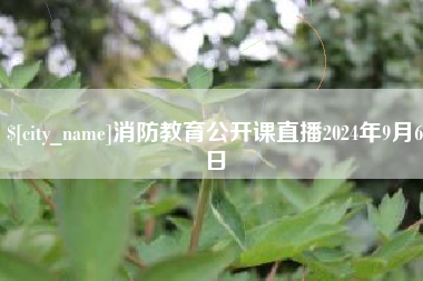 睢县消防教育公开课直播2024年9月6日