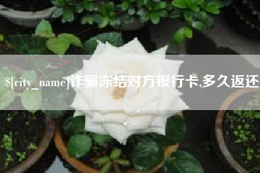 睢县诈骗冻结对方银行卡,多久返还