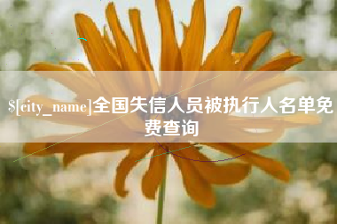 睢县全国失信人员被执行人名单免费查询