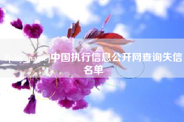 睢县中国执行信息公开网查询失信名单
