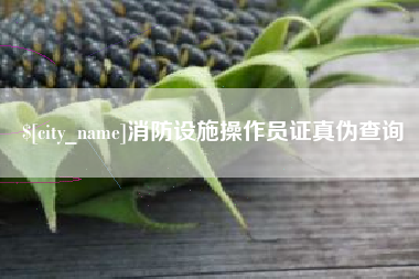 睢县消防设施操作员证真伪查询