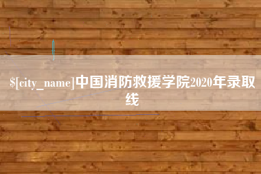 睢县中国消防救援学院2020年录取线