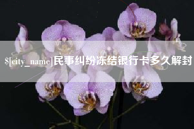 睢县民事纠纷冻结银行卡多久解封