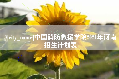 睢县中国消防救援学院2021年河南招生计划表