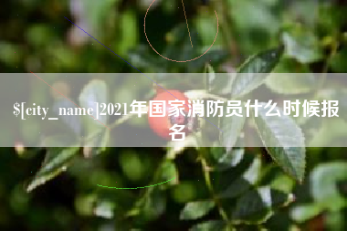 睢县2021年国家消防员什么时候报名