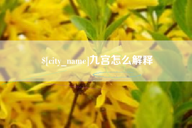 睢县九宫怎么解释